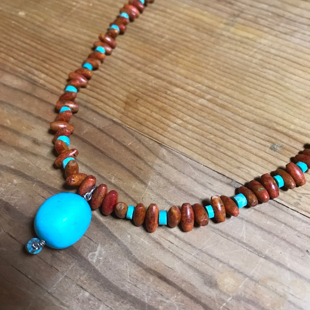 Sundance Catalog Peyote Bird turq/jasper necklace